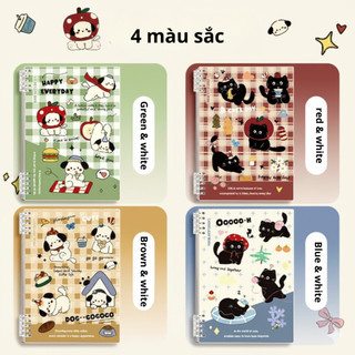 Sổ vở còng Dog and Cat khuyết còng dễ viết có thể thay thế được giấy làm sổ tay , tập viết, planer + Ruột Giấy BONZAI