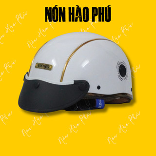 Mũ bảo hiểm nửa đầu CHÍNH HÃNG VIKING03 SỌC ĐỒNG cao cấp kính gập, nón bảo hiểm chính hãng nam nữ ảnh 2