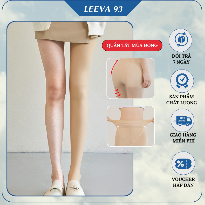 Quần tất nữ che khuyết điểm giữ ấm Leeva thon chân thật chân siêu dai siêu bền chống rách dọc QT13