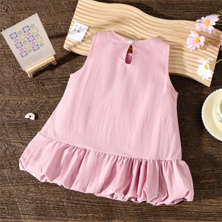 Váy chữ A tùng váy bí xòe gắn nơ cho bé gái 1-4 tuổi Váy mùa hè đơn giản xinh xắn D1258 Bí Ngô Nhỏ