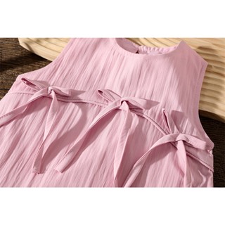Váy chữ A tùng váy bí xòe gắn nơ cho bé gái 1-4 tuổi Váy mùa hè đơn giản xinh xắn D1258 Bí Ngô Nhỏ