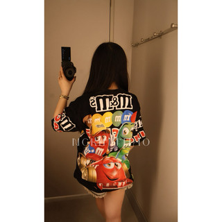 [By.NguyenKimThao] Áo Phông Cotton 100% Kẹo Chocolate M&M Hình In 2 Mặt