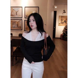 [A0.299] Áo Thiết Kế Thun Zip Phối Xoắn Cổ Siêu Xinh