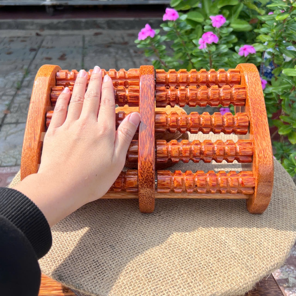 Bàn Lăn Chân Gỗ Dừa Massage Bấm Huyệt Lưu Thông Khí Huyết, Thư Giãn Tại Nhà KIM TỨ - Mỹ Nghệ Hàng Chuẩn Loại 1