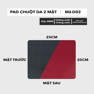 Pad Chuột Da PU 2 Mặt Kích Thước 20x25cm - Chống Nước 100% - Chống Xước - Chống Bụi