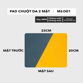 Thảm Lót Chuột Da PU 2 Mặt 20x25cm - Giống da thật 90% - Chống Nước - Chống Trầy
