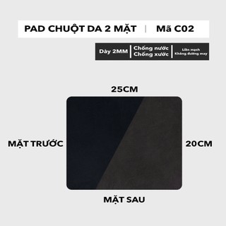 Thảm Lót Chuột Da PU 2 Mặt 20x25cm - Giống da thật 90% - Chống Nước - Chống Trầy