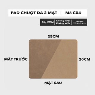 Thảm Lót Chuột Da PU 2 Mặt 20x25cm - Giống da thật 90% - Chống Nước - Chống Trầy