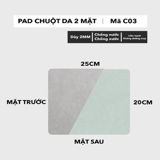 Thảm Lót Chuột Da PU 2 Mặt 20x25cm - Giống da thật 90% - Chống Nước - Chống Trầy