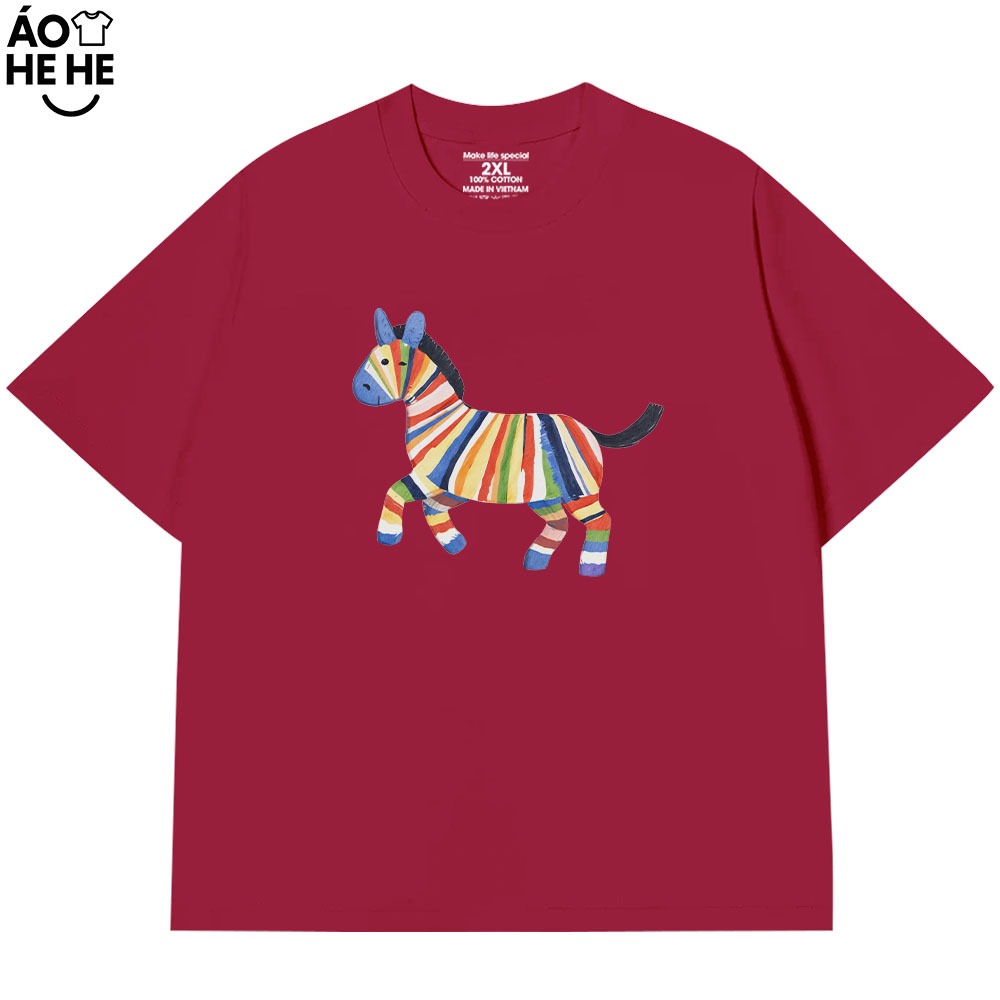 Áo Thun Tết 2026 In Hình Ngựa Giả Thêu Form Rộng Cotton 230gsm In Theo Yêu Cầu