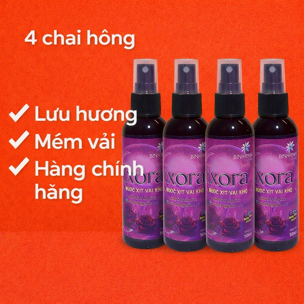 (COMBO 5 CHAI GIÁ SỈ) NƯỚC XỊT XẢ VẢI KHÔ, XỊT THƠM QUẦN ÁO IXORA