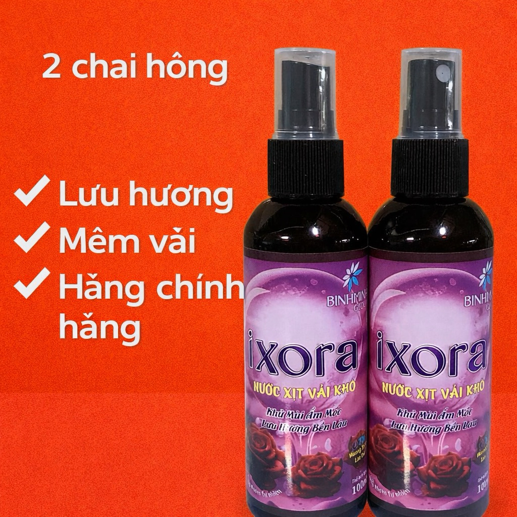 (COMBO 5 CHAI GIÁ SỈ) NƯỚC XỊT XẢ VẢI KHÔ, XỊT THƠM QUẦN ÁO IXORA