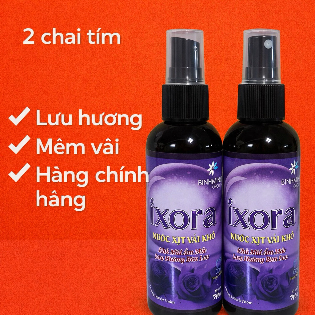 (COMBO 5 CHAI GIÁ SỈ) NƯỚC XỊT XẢ VẢI KHÔ, XỊT THƠM QUẦN ÁO IXORA