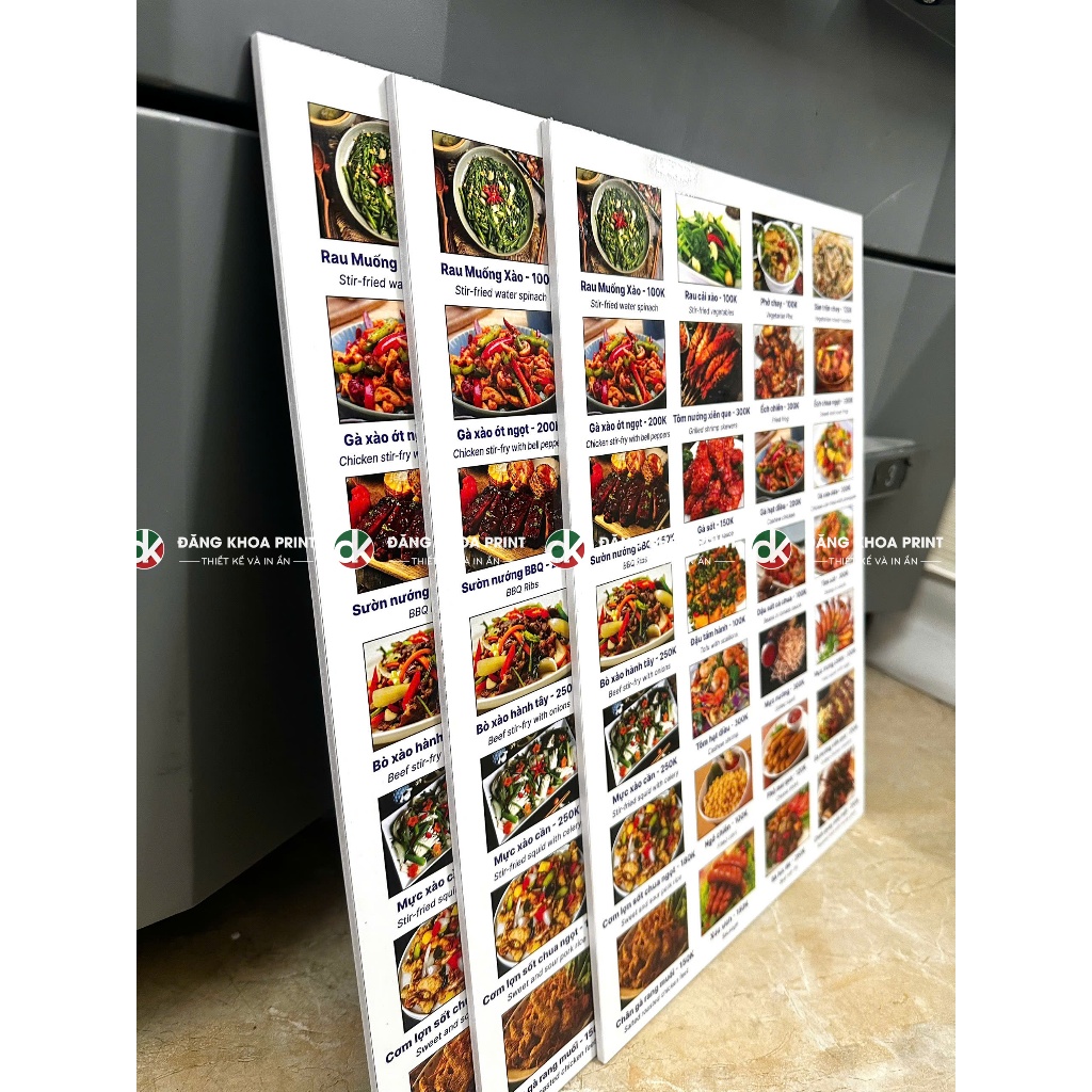 In menu formex, in menu bồi foamex, menu fomex thiết kế theo yêu cầu