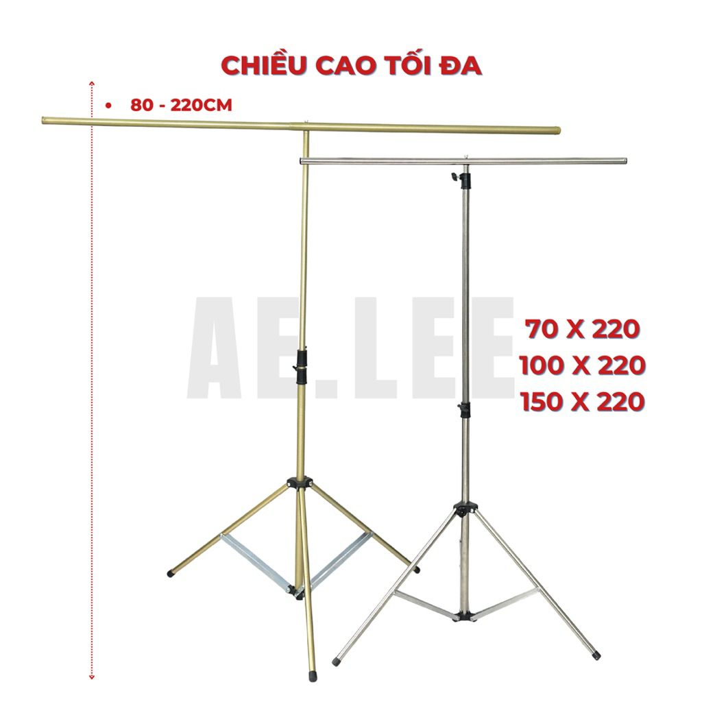 [XẢ KHO] Chân Chữ T, Chân Standee, Khung Treo Phông Inox / Sắt Cao 2m2- Chụp Sản Phẩm, Sự Kiện - AE.LEE