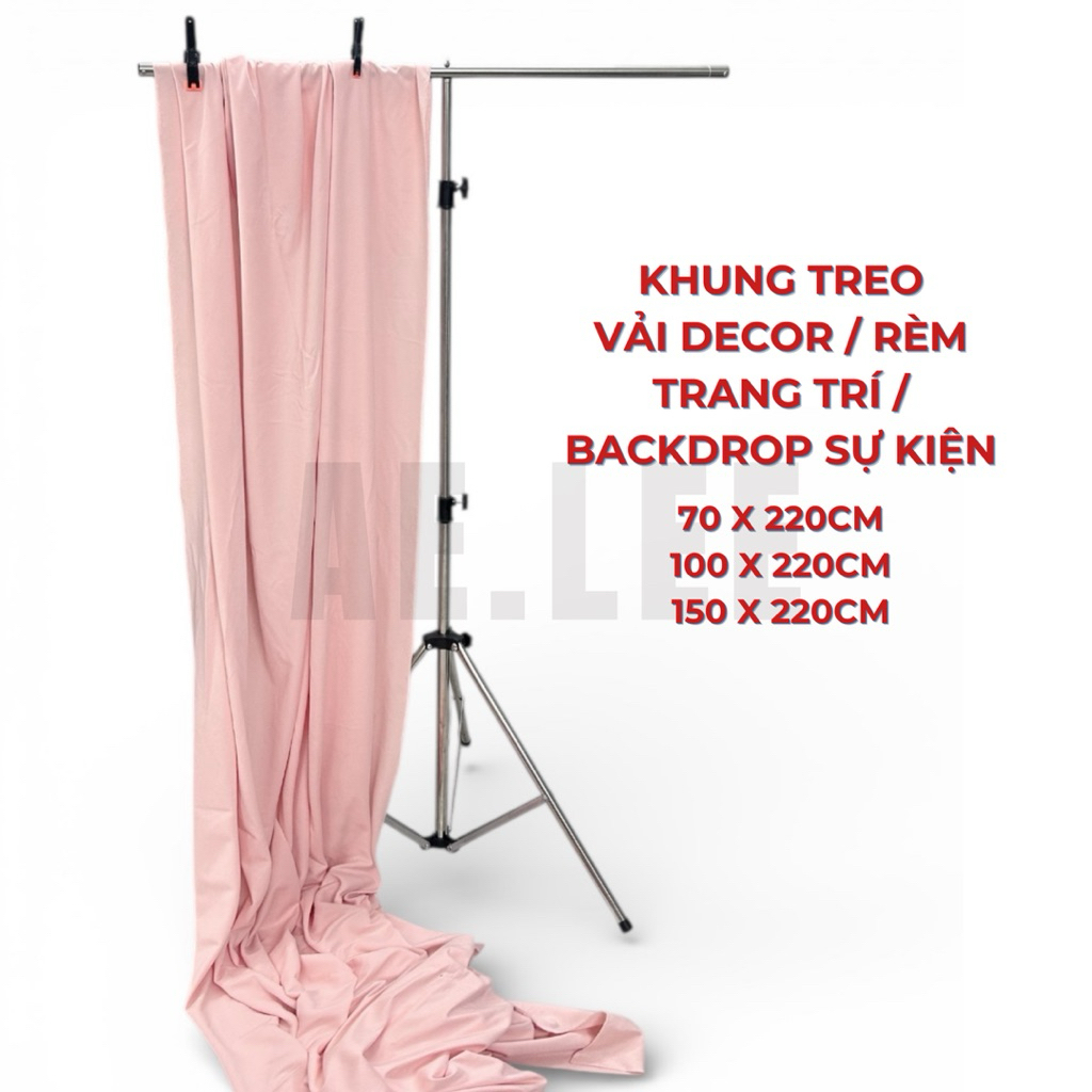 [XẢ KHO] Chân Chữ T, Chân Standee, Khung Treo Phông Inox / Sắt Cao 2m2- Chụp Sản Phẩm, Sự Kiện - AE.LEE
