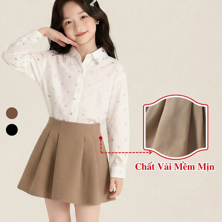 Váy Xòe Chữ A Ngắn Học Sinh Đi Học Kookoo Cho Bé Gái, Chân Váy Chữ A Ngắn Bé Gái Mặc Đi Học Đi Chơi.