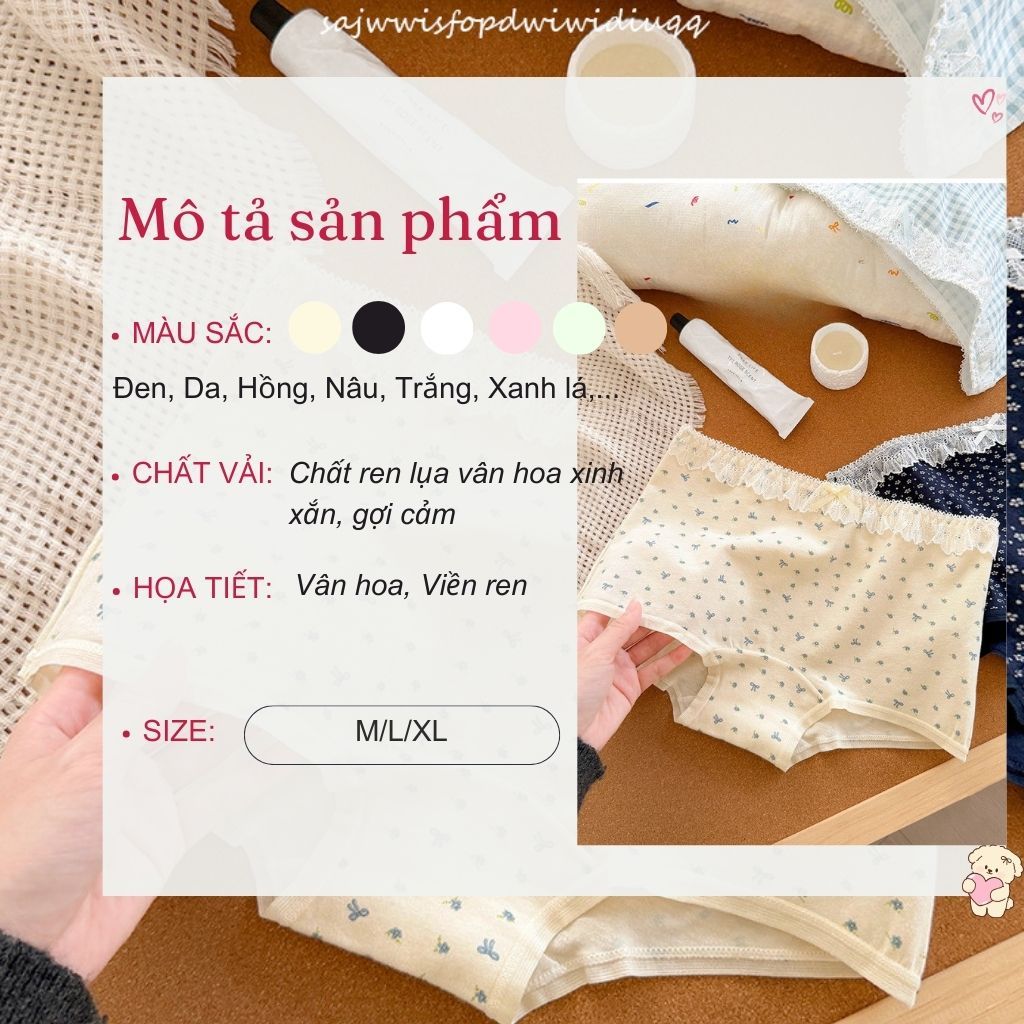 Quần lót nữ cotton cao cấp cạp viền ren sexy sang trọng gợi cảm cạp bo chun co giãn tốt LANIXA L5522