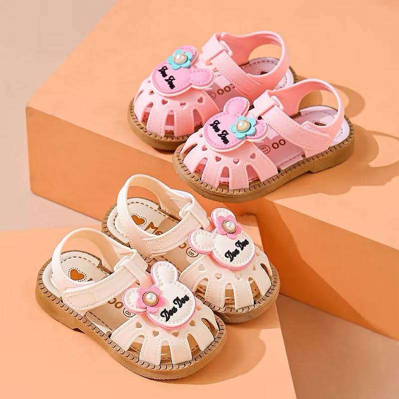Sandal tập đi nơ cho bé gái, dép quai hậu trẻ em đế mềm mịn êm chân chống trơn trượt tốt size 15-23 bé 6m-2 tuổi