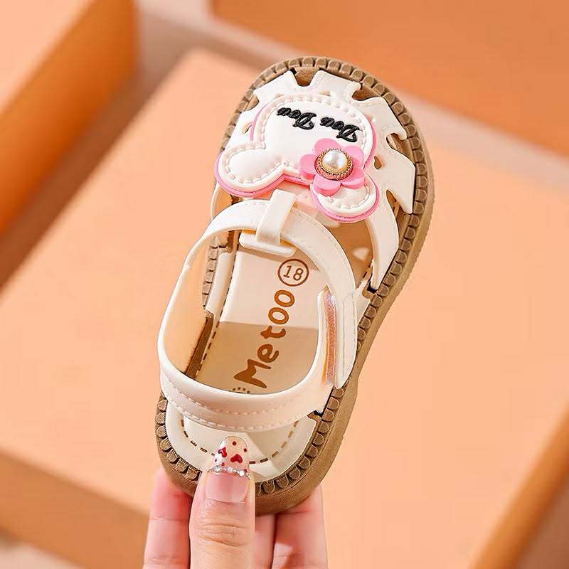 Sandal tập đi nơ cho bé gái, dép quai hậu trẻ em đế mềm mịn êm chân chống trơn trượt tốt size 15-23 bé 6m-2 tuổi