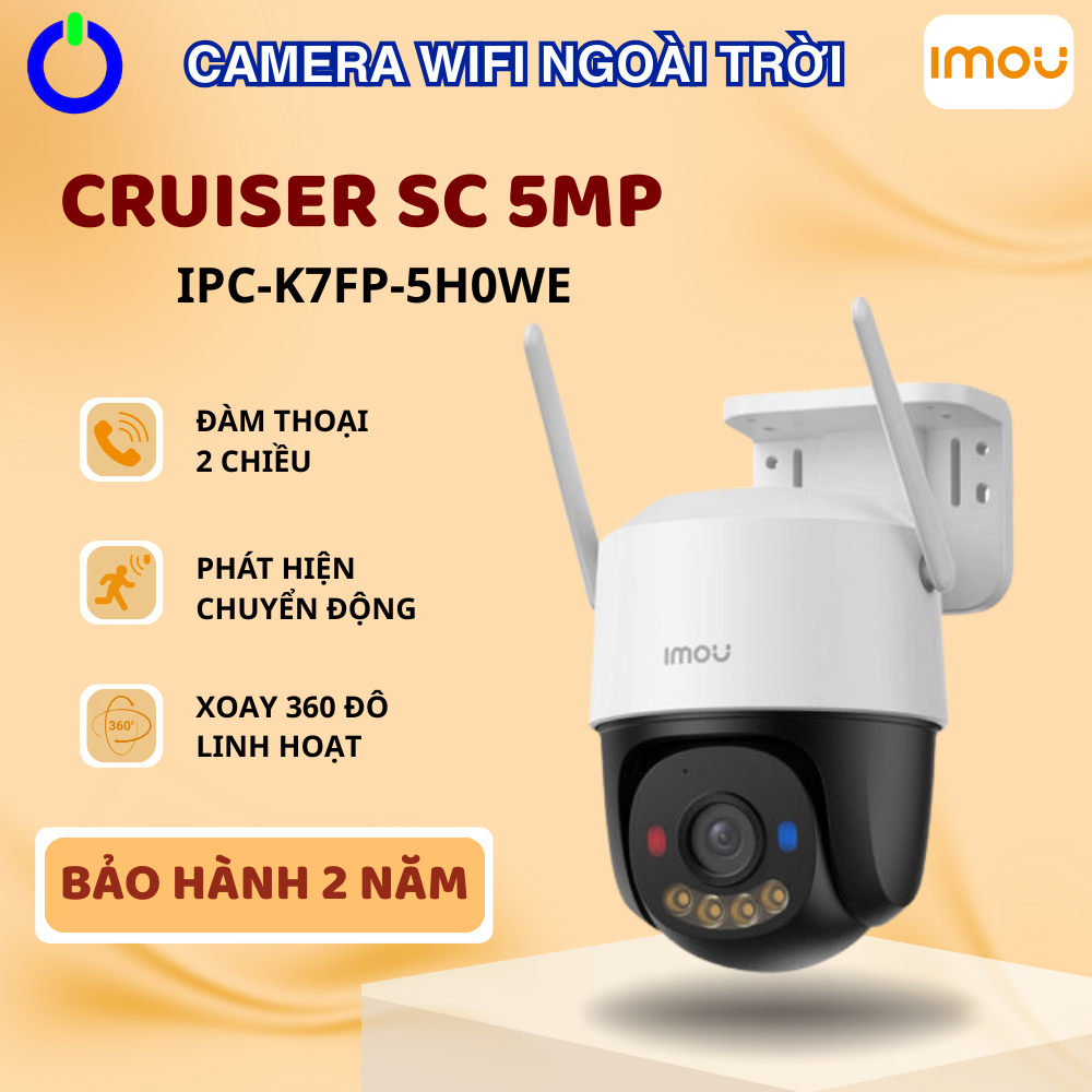 Camera Wifi Ngoài Trời IMOU Cruiser SC IPC-K7FP Xoay 360°, Đàm Thoại 2 Chiều Hình Ảnh siêu nét