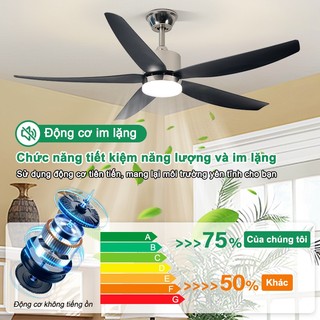 Quạt trần GOGEOUS 3 Chế Độ Đèn, Động Cơ Lõi Đồng, 5 Cánh ABS phù hợp mọi không gian