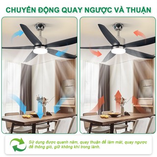 Quạt Trần Đèn 5 Cánh GOGEOUS 6 Cấp Độ Gió, 3 Chế Độ Đèn, Điều Khiển Từ Xa【Bảo hành 3 năm】
