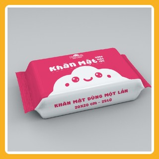 Combo 5 Túi Khăn mặt dùng 1 lần Kawaii 25 tờ 20x20cm - khăn dùng đắp toner, mềm mịn thấm hút, khăn khô lau mặt