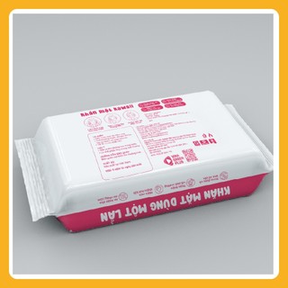 Combo 5 Túi Khăn mặt dùng 1 lần Kawaii 25 tờ 20x20cm - khăn dùng đắp toner, mềm mịn thấm hút, khăn khô lau mặt