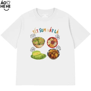 Áo Thun Tết Sum Vầy 2026 Chúc Mừng Năm Mới Form Rộng Cotton 230gsm In Theo Yêu Cầu