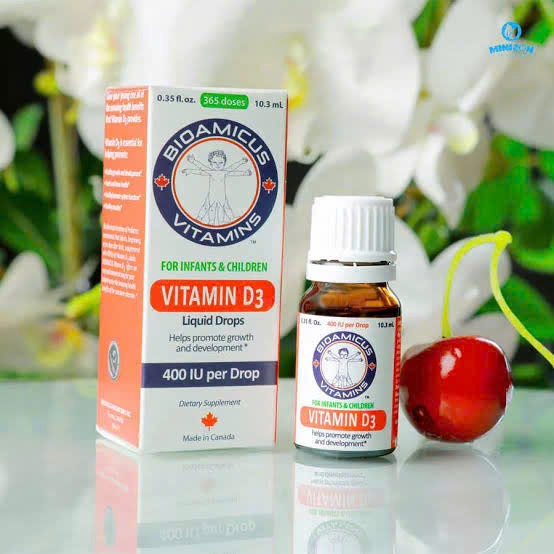 Bioamicus Vitamin D3 400IU/giọt nhập khẩu nguyên hộp từ Canada chai 10ml