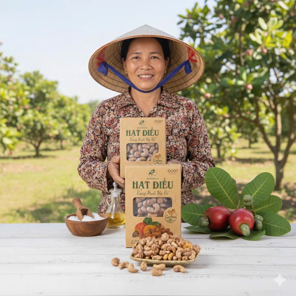 Hạt Điều Rang Muối Mẹ Rô 500gr - Giòn Rụm Thơm Ngon, Đa Dạng Kích Cỡ, Đóng Gói Cẩn Thận
