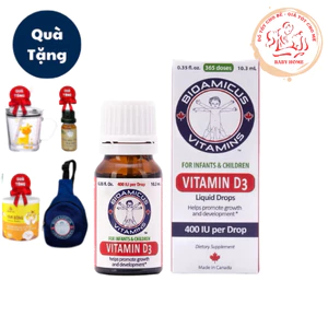 Bioamicus Vitamin D3 400IU/giọt nhập khẩu nguyên hộp từ Canada chai 10ml