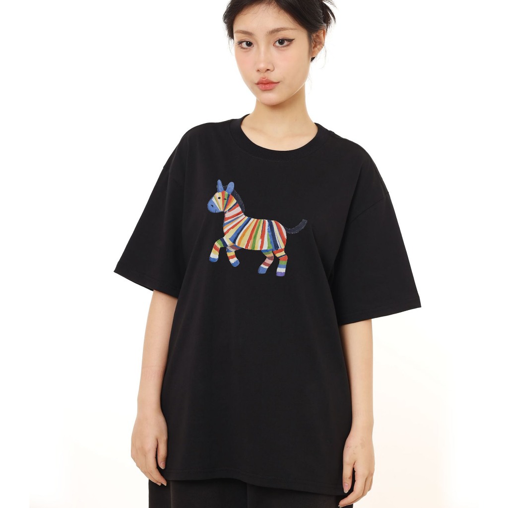 Áo Thun Tết 2026 In Hình Ngựa Giả Thêu Form Rộng Cotton 230gsm In Theo Yêu Cầu