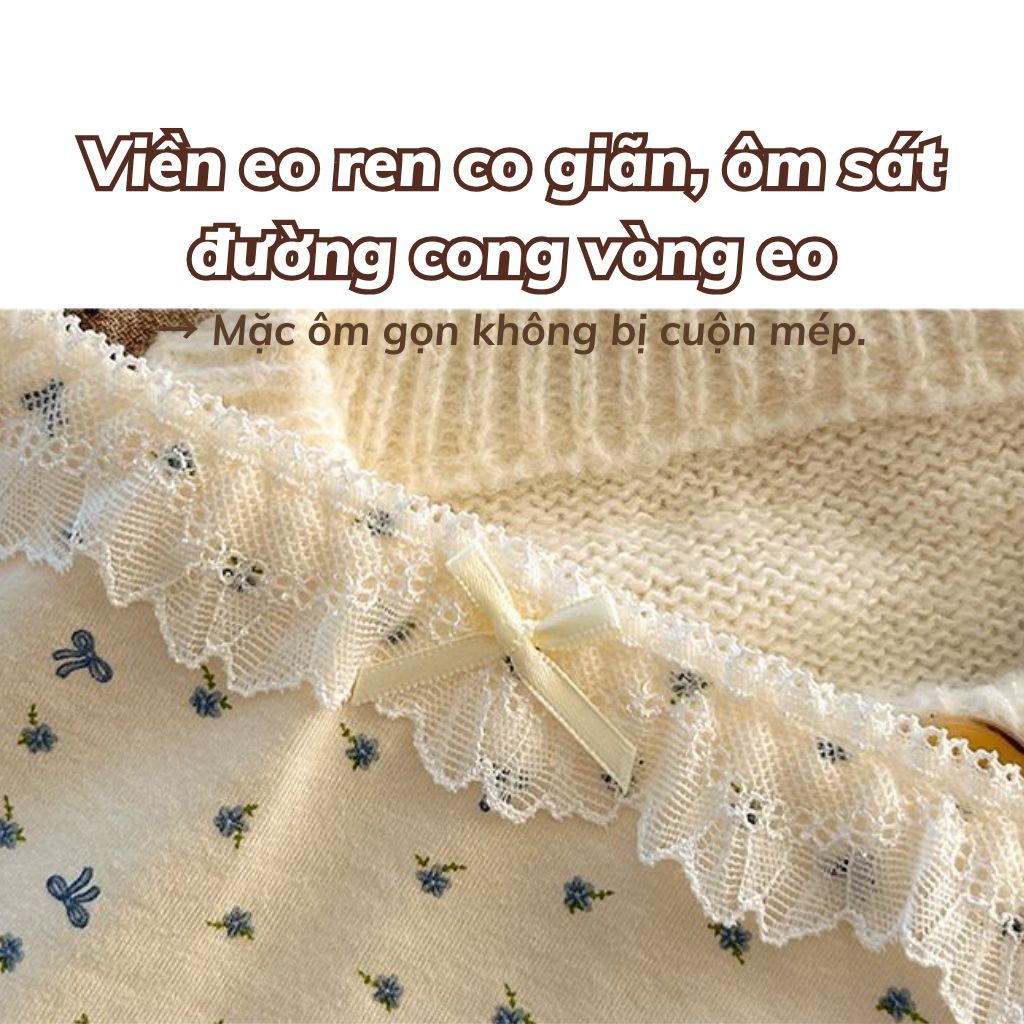 Quần lót nữ cotton cao cấp cạp viền ren sexy sang trọng gợi cảm cạp bo chun co giãn tốt LANIXA L5522