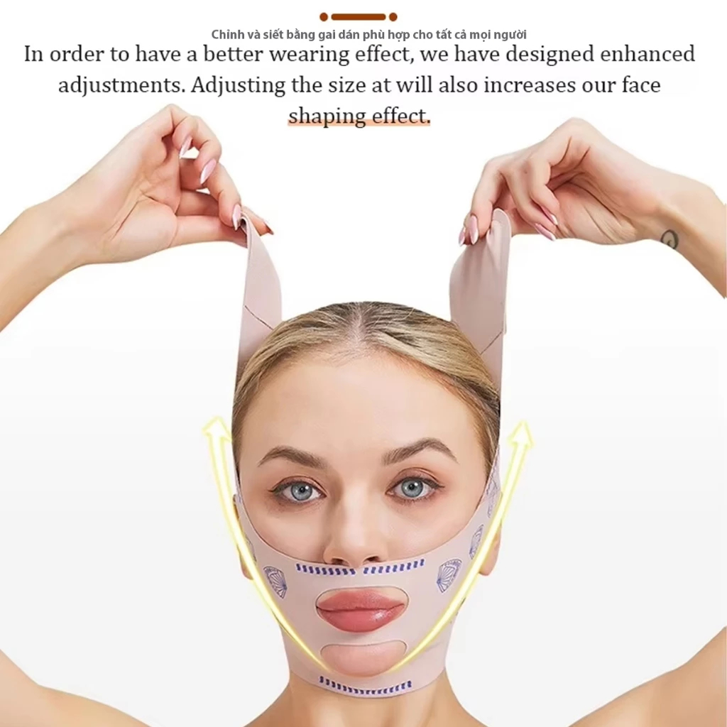 Băng quấn nâng mặt chữ V, chất liệu cao cấp, căng da mặt và chống nhăn - Đai Đeo Mặt Đàn Hồi Săn Chắc Giảm Béo Nọng Cằm