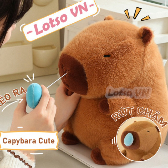 Gấu bông Capybara mũi rút, chuột lang nước kt 30cm.,45cm - Hàng cao cấp