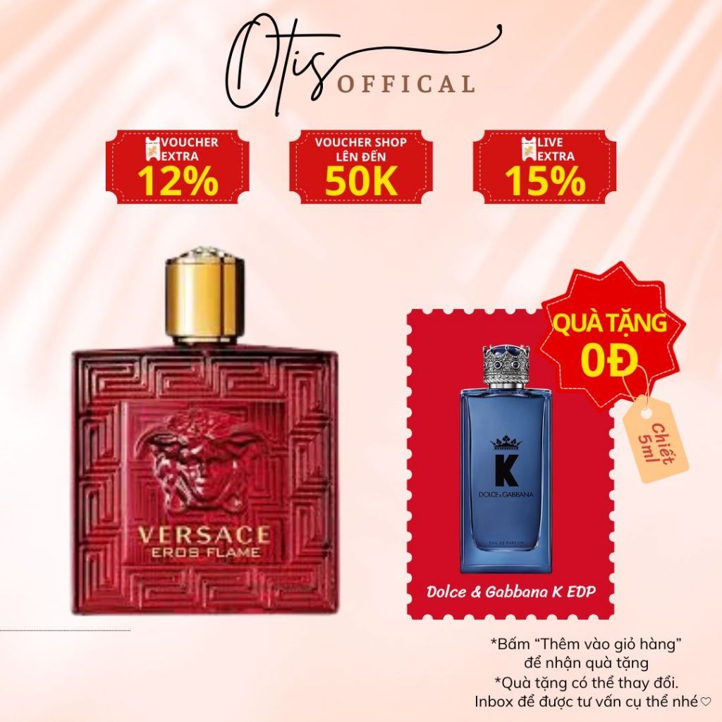 Nước Hoa Chiết 10ml Nam Versace Eros Flame Hương Thơm Mạnh mẽ, Nam tính, Tự tin, Lôi cuốn