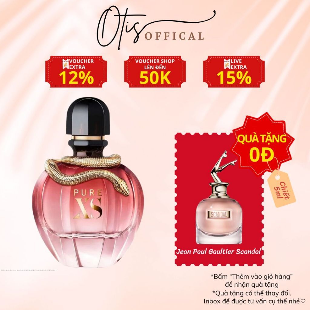 Nước Hoa Chiết 10ml Nữ Paco Rabanne Pure XS For Her Hương Thơm Khiêu khích, Gợi cảm, Tinh tế