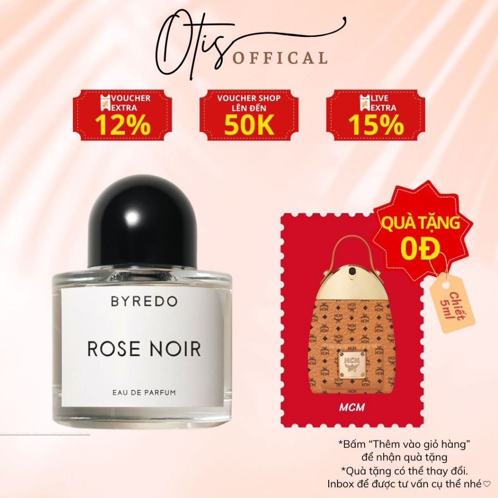 Nước Hoa Chiết 10ml Unisex Byredo Rose Noir Hương Thơm Gợi cảm, Lôi cuốn, Lãng mạn