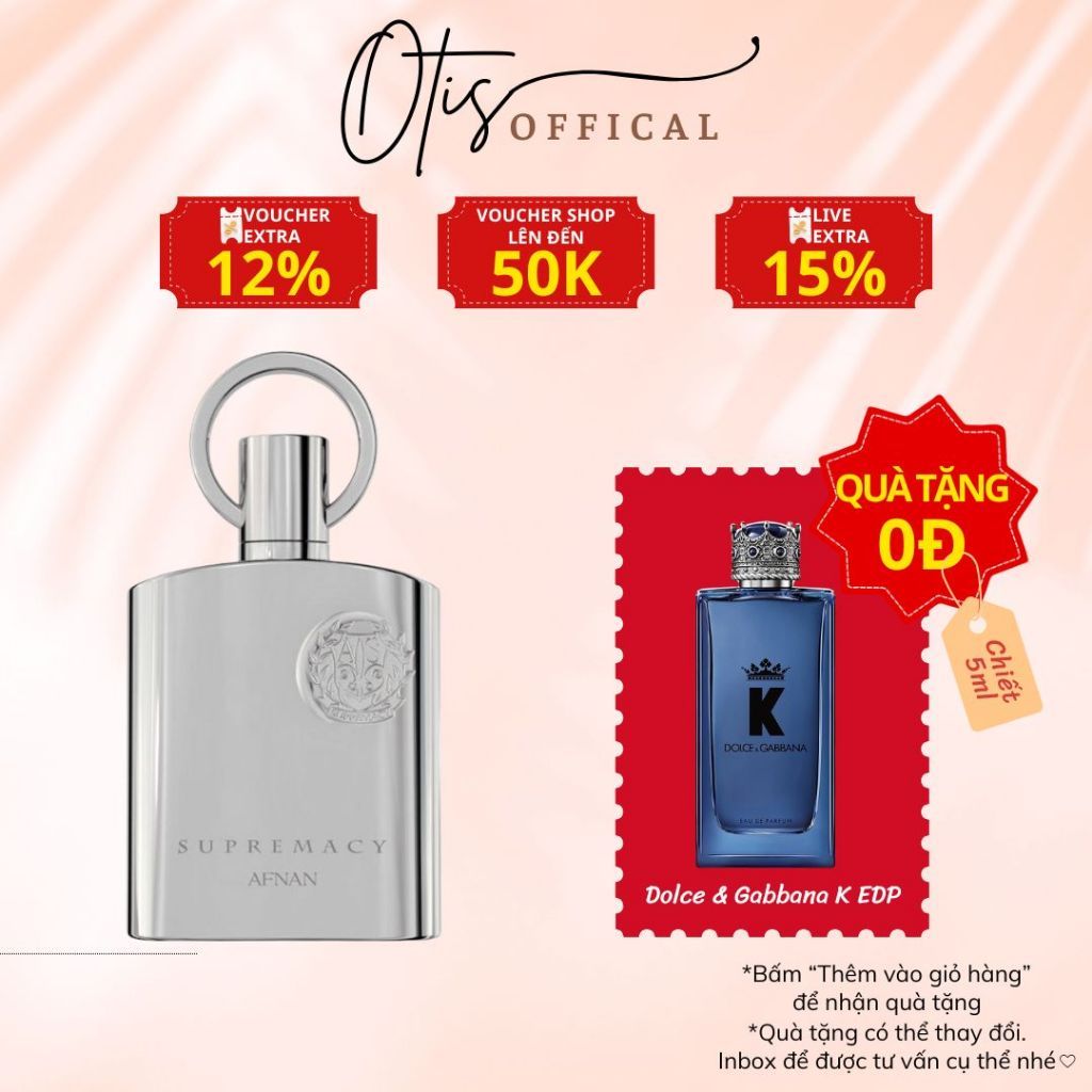 Nước Hoa Chiết 10ml Nam Afnan Supremacy Silver Hương Thơm Nam tính, Hấp dẫn, Tinh tế