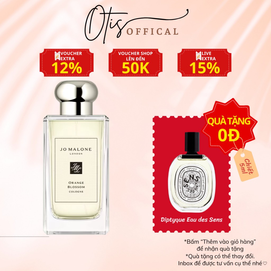 Nước Hoa Chiết 10ml Unisex Jo Malone Orange Blossom Hương Thơm Tươi mát, Ngọt ngào, Dịu dàng