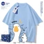 Áo Thun Cotton 100% Unisex Form Rộng Tay Lỡ In Hình Ngỗng Cute Phong Cách Hàn Quốc Áo Phông Nam Nữ Oversize