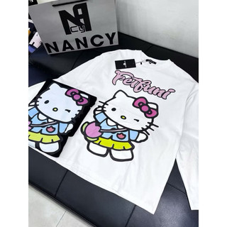 Áo thun dài tay chất cotton giấy - kitty đeo túi hồng