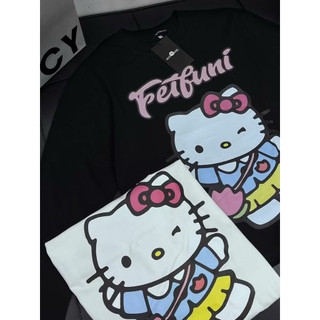 Áo thun dài tay chất cotton giấy - kitty đeo túi hồng