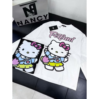 Áo thun dài tay chất cotton giấy - kitty đeo túi hồng