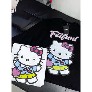Áo thun dài tay chất cotton giấy - kitty đeo túi hồng