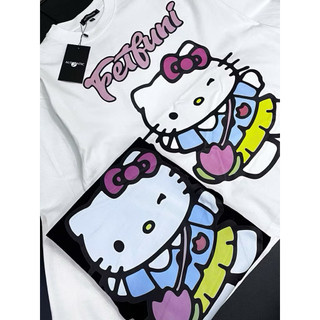Áo thun dài tay chất cotton giấy - kitty đeo túi hồng