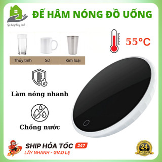 Đế Hâm Nóng Đồ Uống Thông Minh 55 Độ, Thiết Kế Nhỏ Gọn, Phù Hợp Mọi Chất Liệu, Chính Hãng, BH 2 Năm