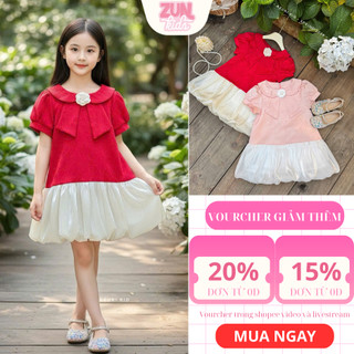 Váy Gấm Bé Gái Đính Hoa AZD612 – Đầm Tết Lixi 2 Lớp Lót Lụa, Tùng Bí Tơ Ánh Kim Cao Cấp